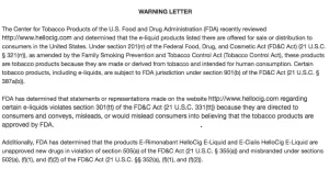 warning letter from the FDA regarding viagra e-liquids