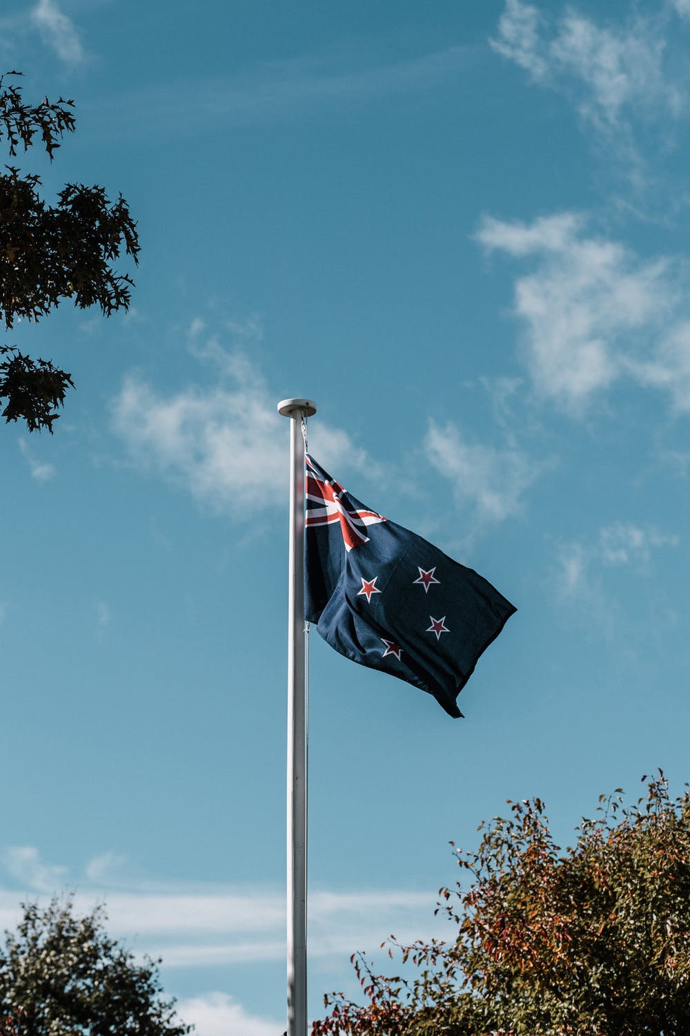 New Zealand flag on a sunny day