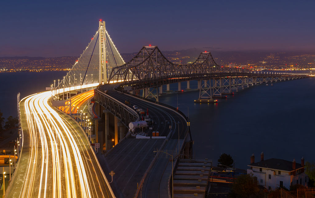 golden gate bridge in san francisco lights up at night