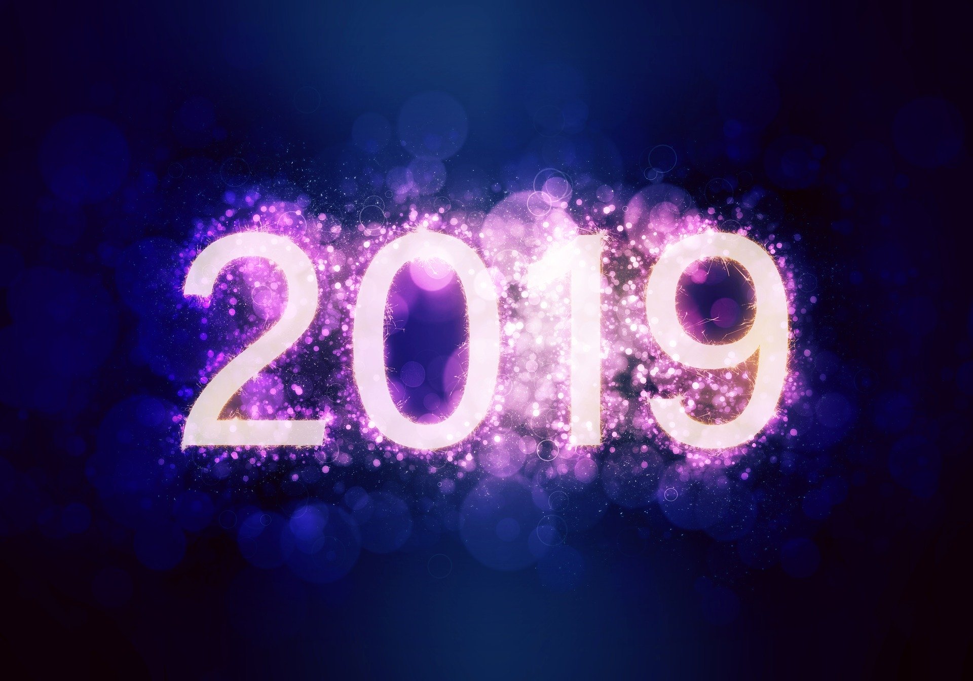 2019 in blue and pink image