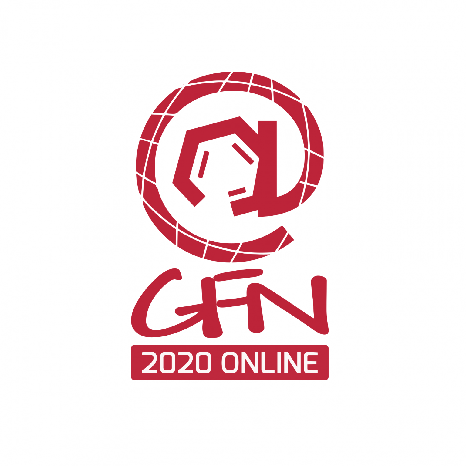 Logo for global forumn on nicotine 2020 online in red and white