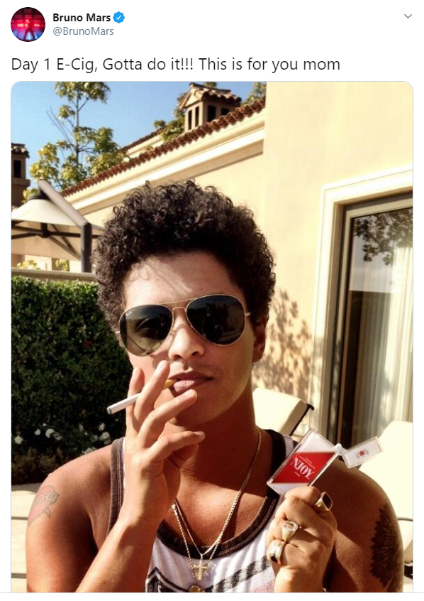 Bruno Mars vaping