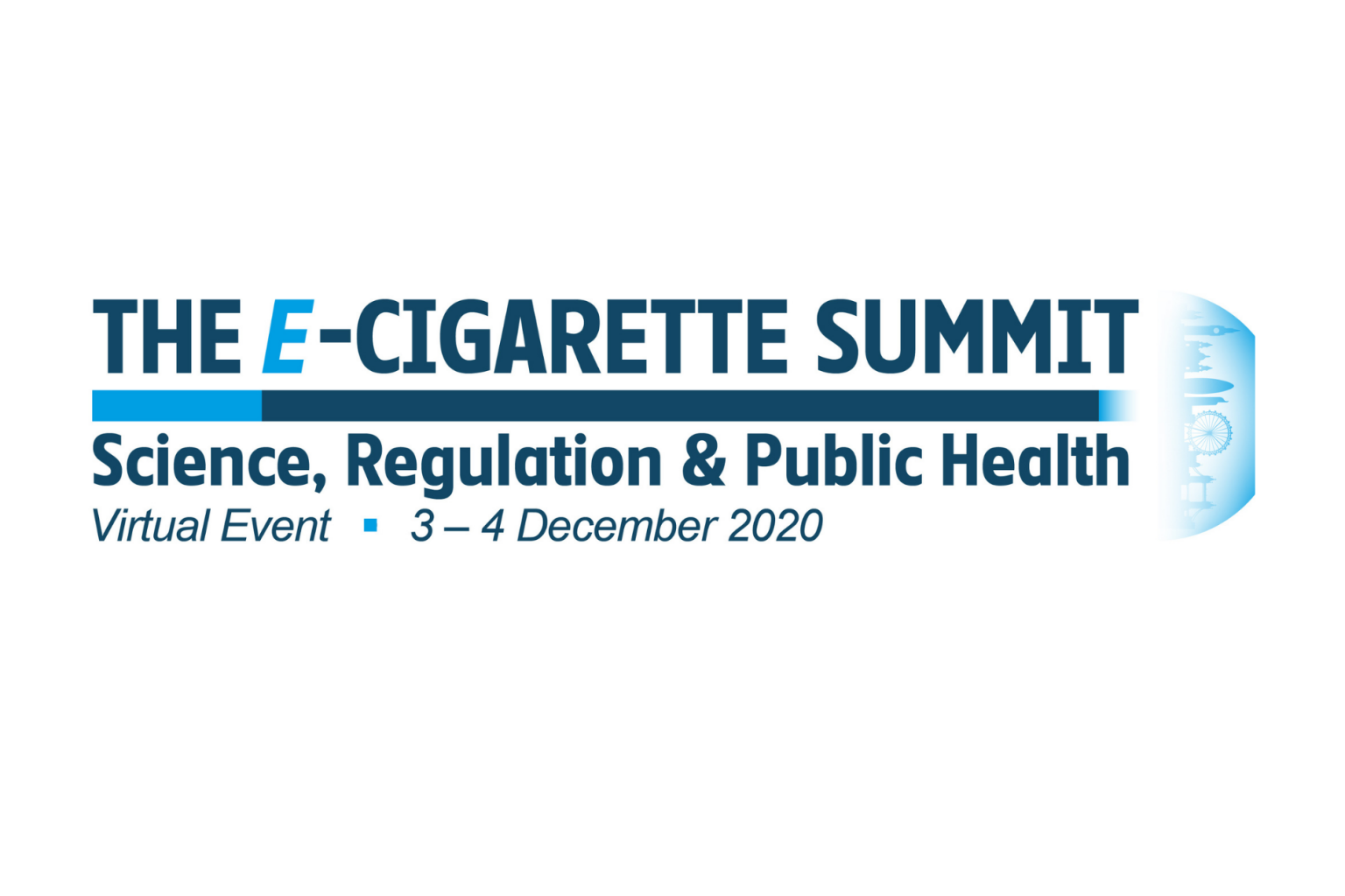 e-cigarette summit logo in. blue and white