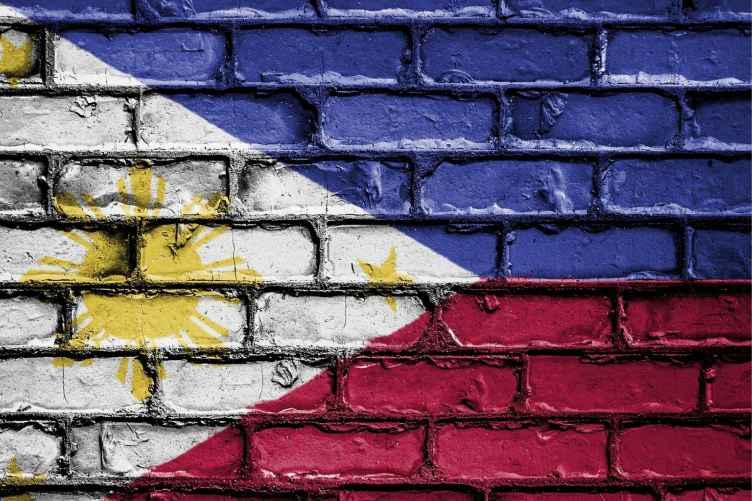 Philippines flag painted on wall