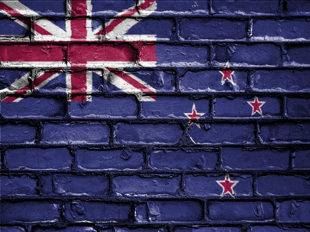 New Zealand flag painted on wall