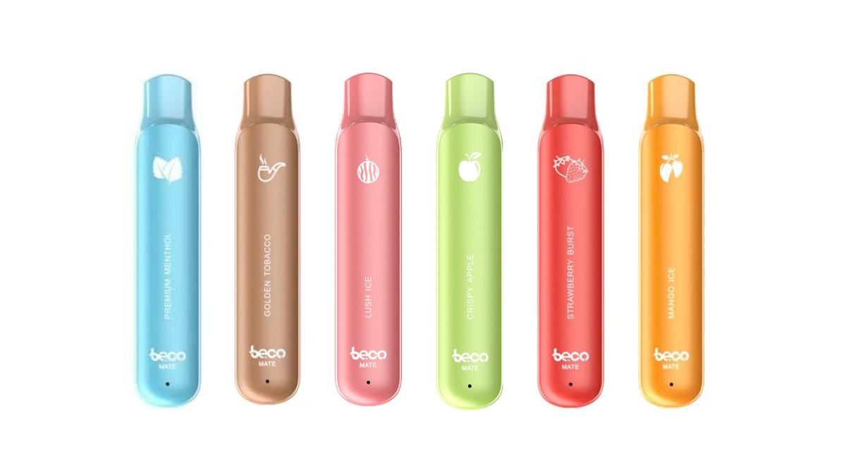 vaptio beco mate disposable vape bars in 6 different flavours