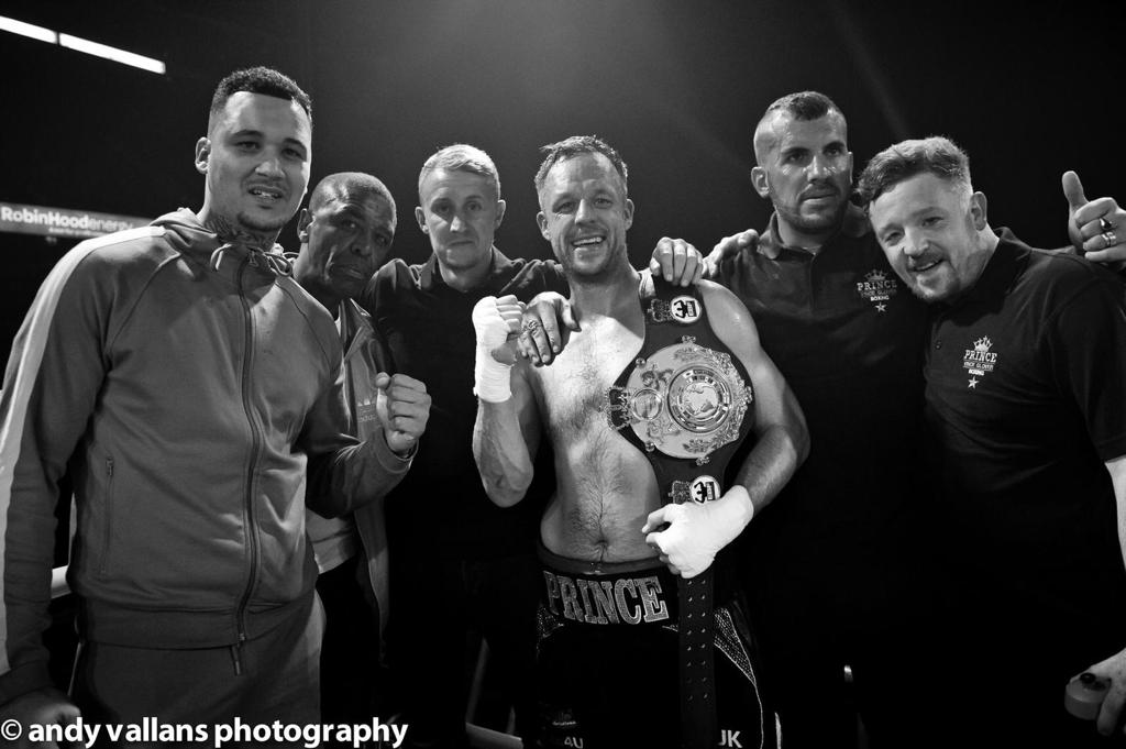 vince 'prince' glover boxer with his team at a prince promotions boxing match 