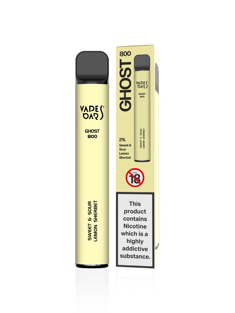 vapes bars ghost 800 disposable vape stick in sweet and sour lemon sherbert - cream vape device