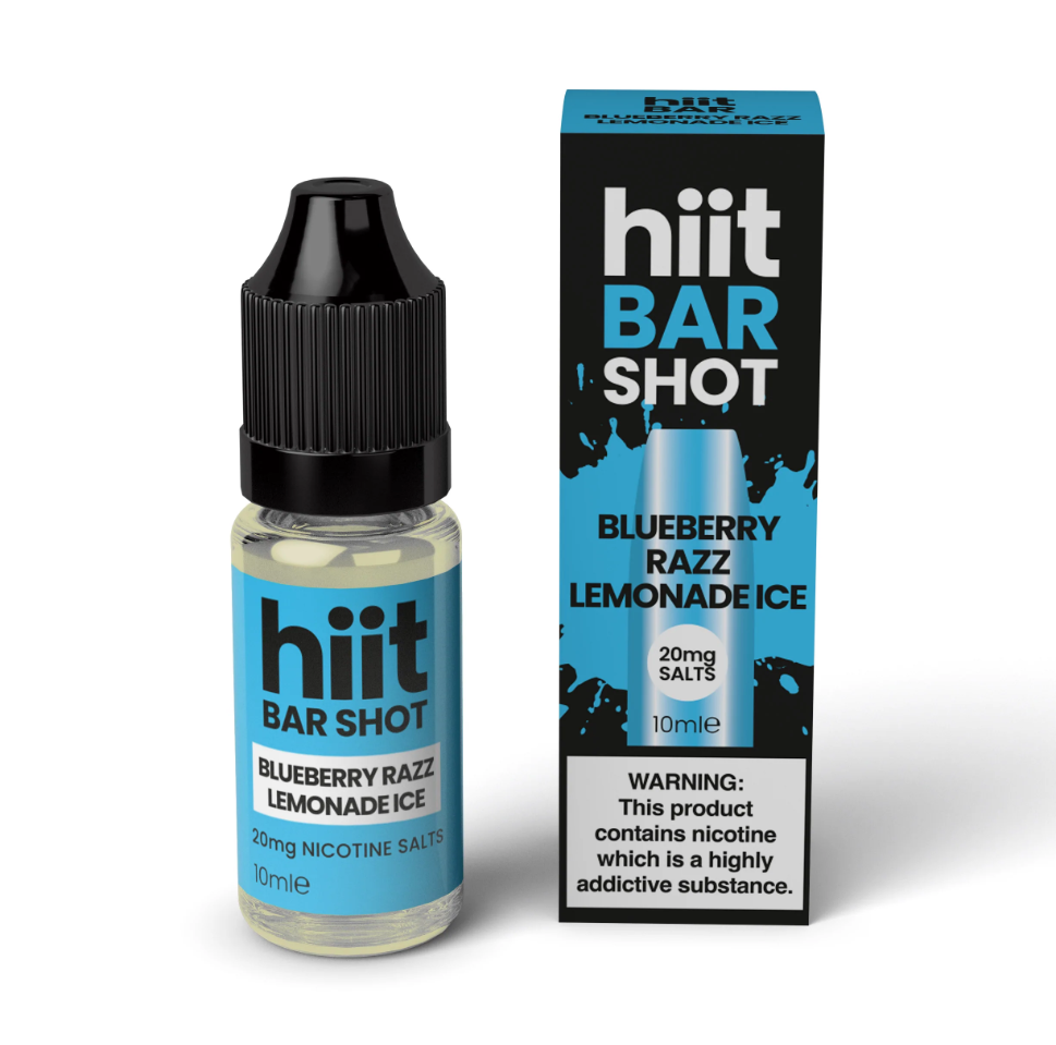 blue razz lemonade ice flavoured 20mg salt nicotine eliquid with black cap