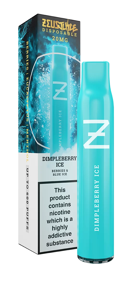 dimpleberry ice disposable vape 20mg device with blue casing