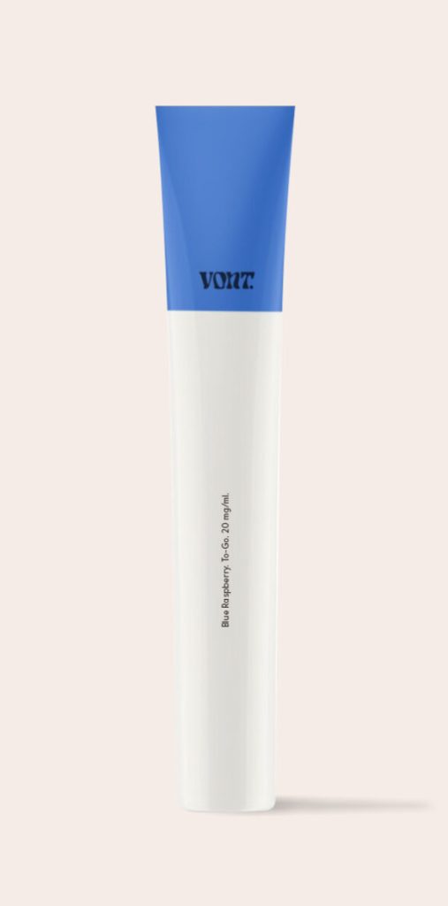 blue raspberry disposable vape flavoured device from VONT - the VONT To-Go range