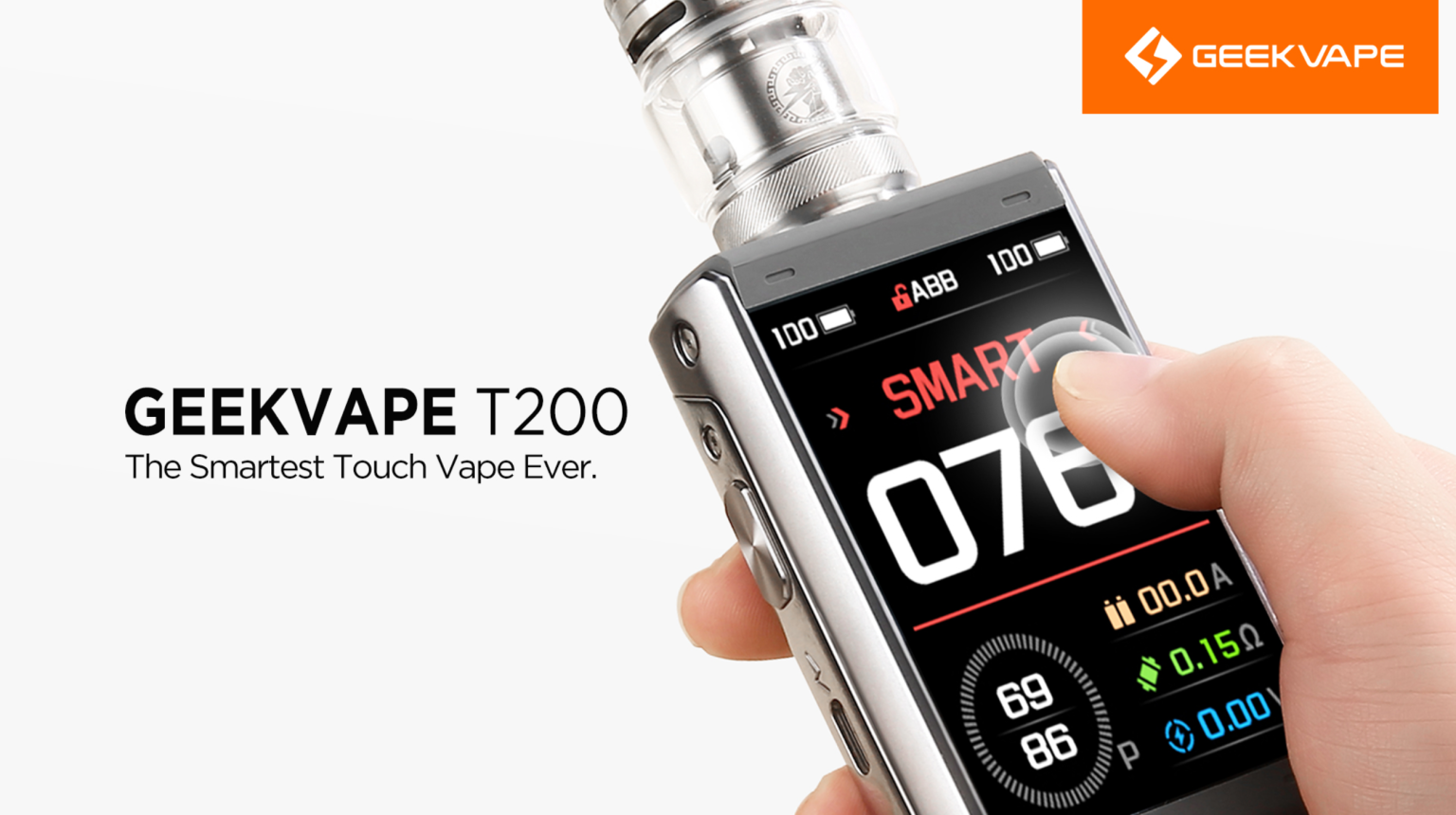 geekvape launch brand new vape - t200 aegis touch - the smartest touch vape ever