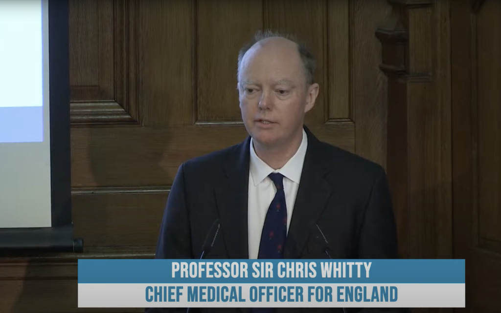 sir chris whitty speaking live at the presentation of the khan review