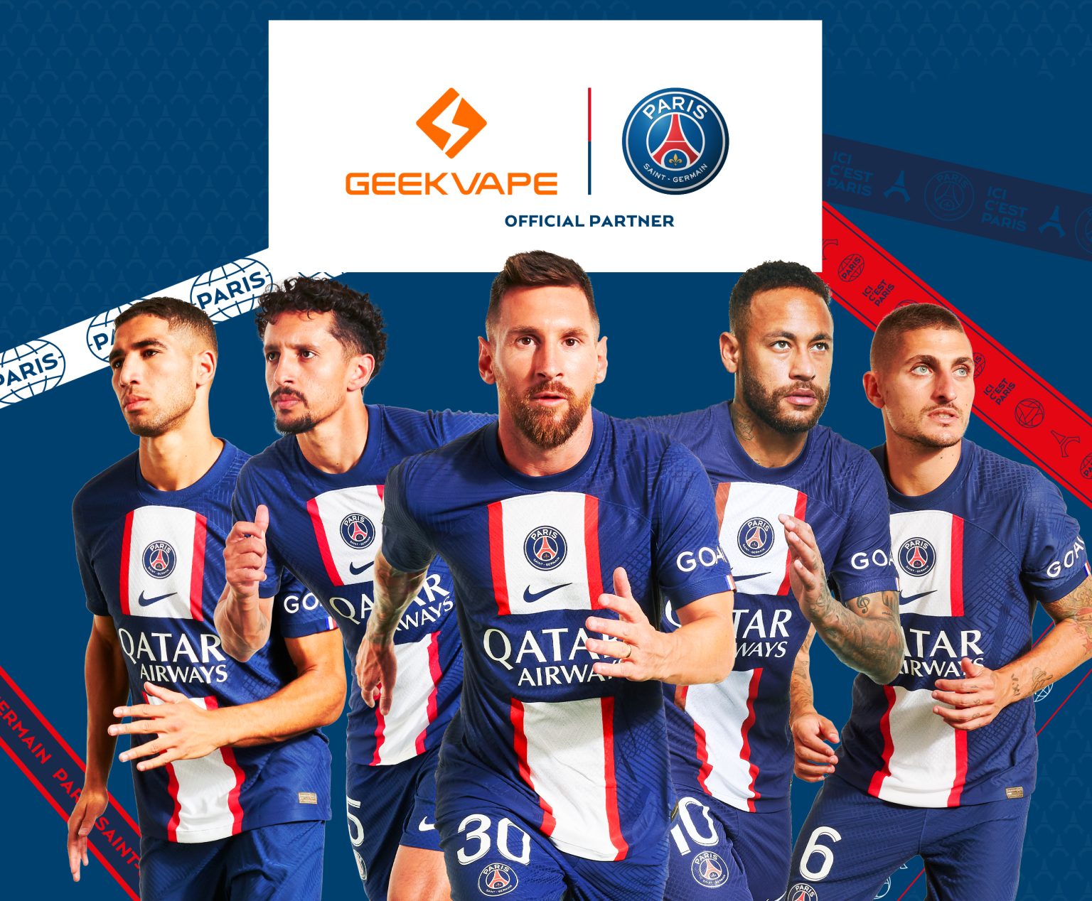 geekvape paris saint germain partnership promotional banner