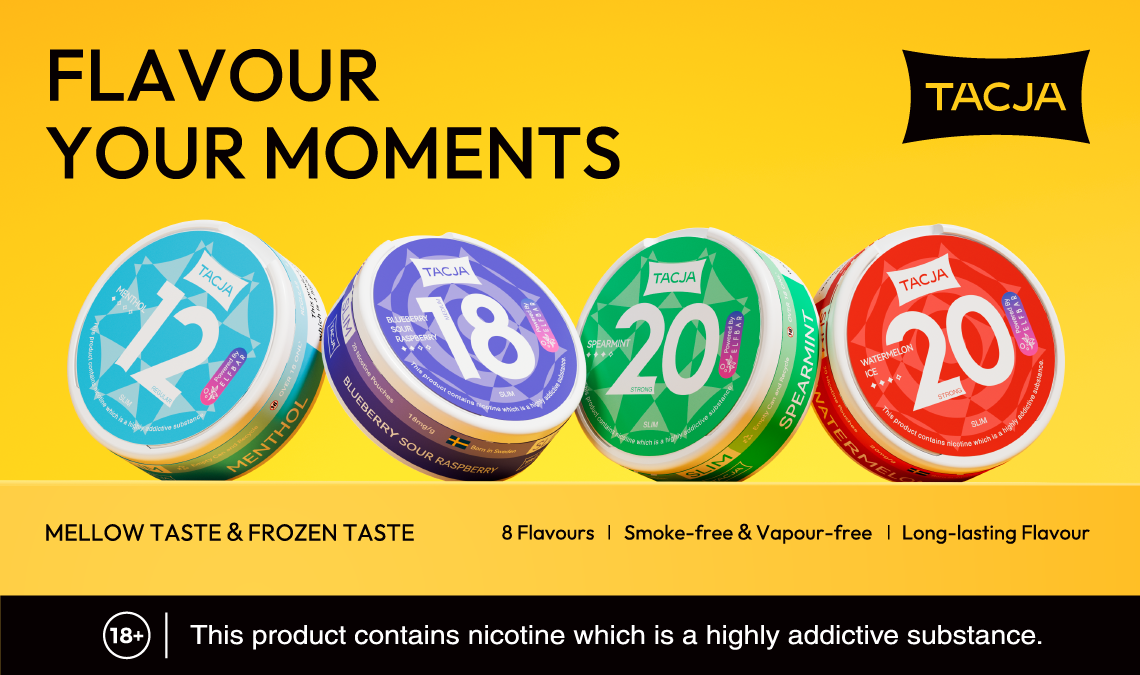 tacja nicotine pouches promotional banner