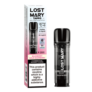 lost mary tappo replaceable prefilled 2ml pod in blueberry sour raspberry flavour