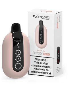 peach icy flonq ultra disposable vape device and packaging