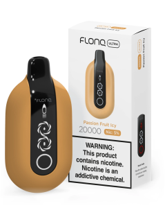 passion fruit icy flonq ultra disposable vape device and packaging