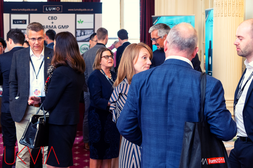 members of the vaping industry business networking at the UKVIA Forum 2019 in London