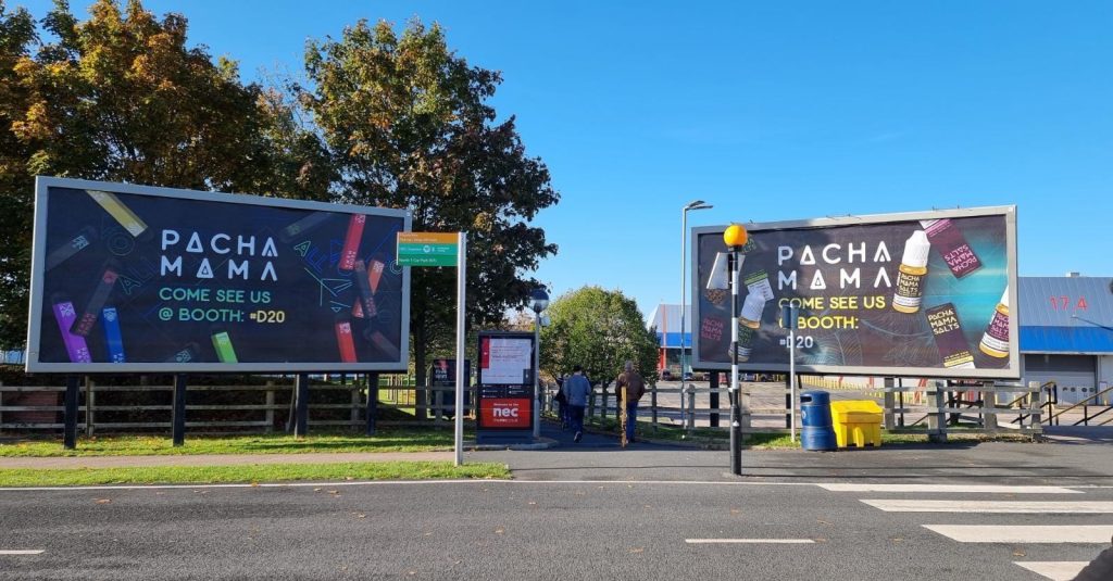 pacha mama billboard advertising outside NEC, Birmingham